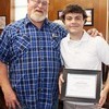 Nicole Stokes | Franklin Advocate
District 4 Supervisor Pat Larkin presented the Mississippi Association
of Supervisors 2023 County Employee Scholarship to Franklin County High
School 2023 graduate Andrew B. Jones on Monday during the Franklin
County Board of Supervisors regular business meeting.