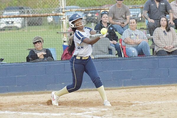 Franklin County's varsity fast-pitch second baseman Marianna Thomas (14) collected one of her team's two hits against Wesson on Tuesday, April 19.